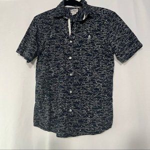 An  14/16Y Button Down Shirt Dark Blue Sapphire